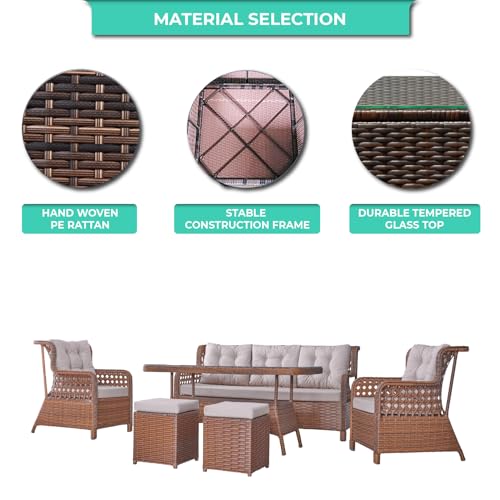 Angora Elegance Rattan Outdoor Furniture Set Brown