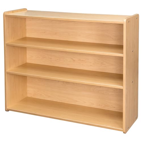Tot Mate 3-Shelf Mobile Wooden Bookshelf Maple