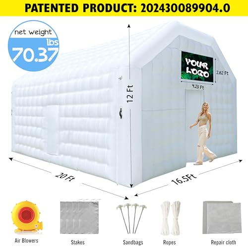 WARSUN Inflatable Night Club Party Tent 20x16.5x12Ft White