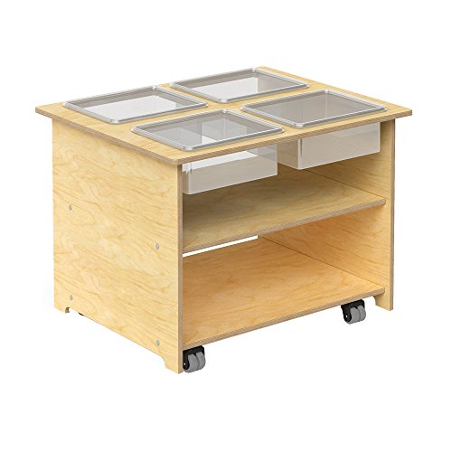 Whitney Brothers Mobile Sensory Table with Trays Natural UV