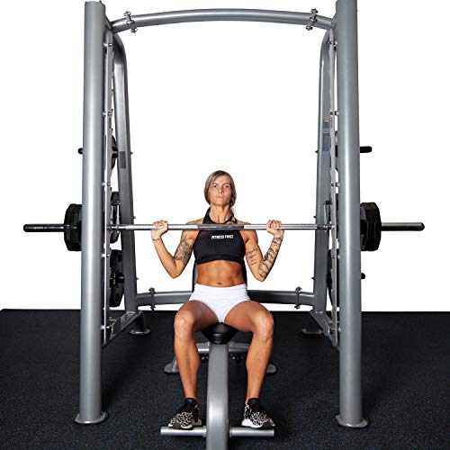 Fitness First Smith Machine with Olympic Weight Plate Storage Silver