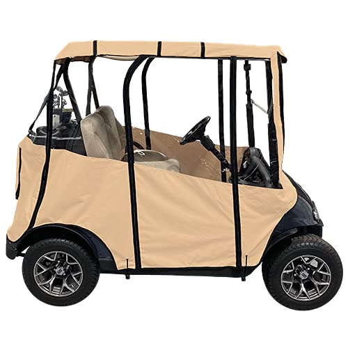 DOORWORKS GOLF CART ENCLOSURES Premium Golf Cart Cover Tan