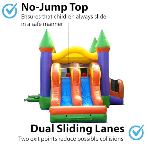 TentandTable Inflatable Bounce House with Slide Orange Rainbow