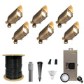 VOLT 12V Cast Brass Top Dog Scotty LED Outdoor Spotlight 6-Pack Kit with 150W Transformer Bronze