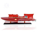 Old Modern Handicrafts Ferrari Hydroplane Wooden Model Medium Red