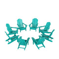 WestinTrends Malibu Outdoor Folding Poly Adirondack Chair Set of 8 Turquoise