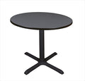 212 Main 42" Round Cain Lunchroom Table Grey