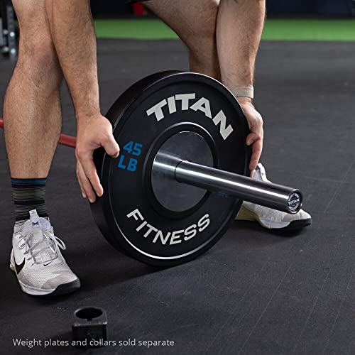 Titan Fitness USA Made 20 KG 28.5MM TITAN Series Olympic Barbell Red Cerakote