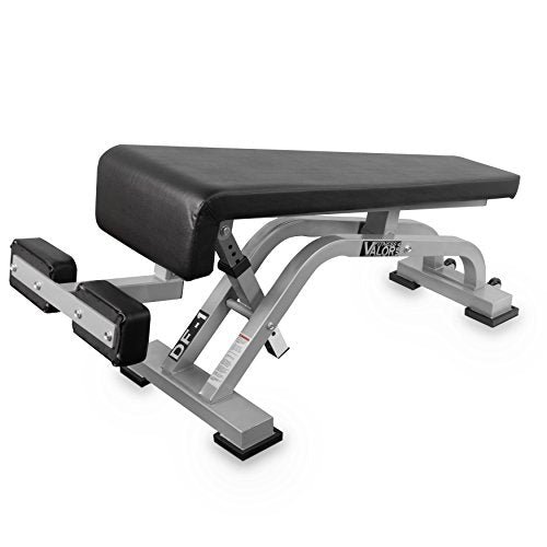 Valor Fitness DF-1 Adjustable Decline/Flat Bench Black/Chrome