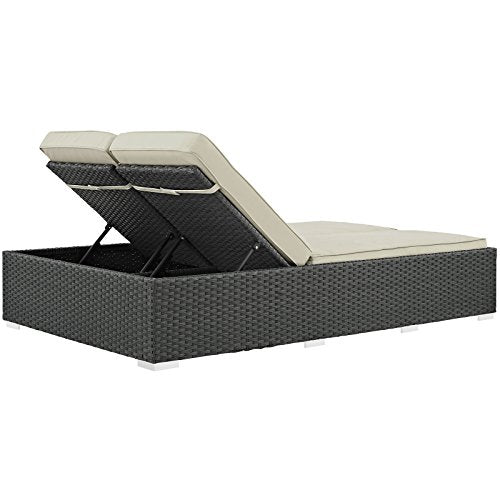 America Luxury - Outdoor Contemporary Modern Patio Lounge Chair Chaise Daybed Beige