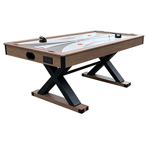 Hathaway Excalibur 6-ft Air Hockey Table with Table Tennis Top Driftwood Black