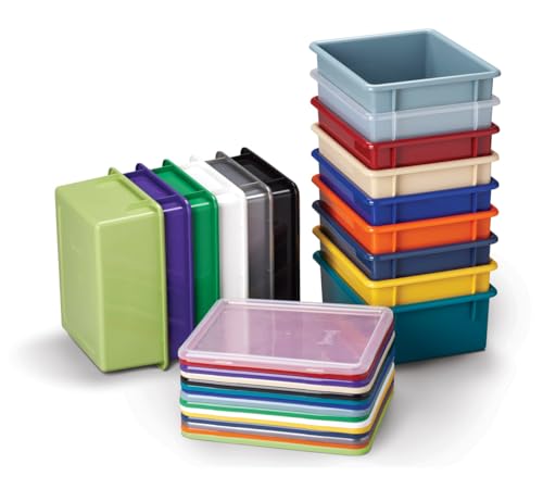 Jonti-Craft 30 Mobile Storage with Colored Tubs White