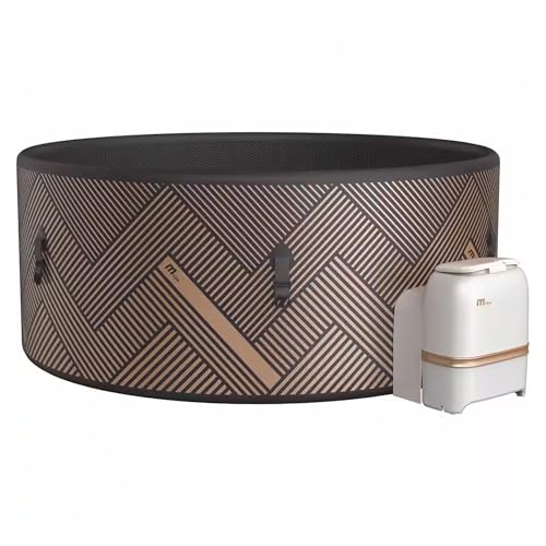 M Spa Mono 6 Person Round Hot Tub 138 Jet Wi-Fi Controlled Champaign Gold