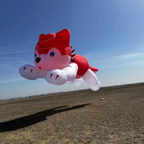 TiffyDance 40 Ft 3D Inflatable Huskies Kite Pendant Red