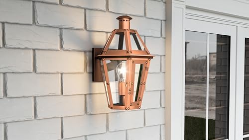 Quoizel Burdett 1-Light Outdoor Wall Lantern Aged Copper