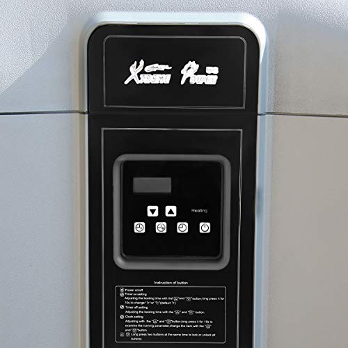 XtremepowerUS Heat Pump Titanium Super Quiet Swimming Pool Heater Gray