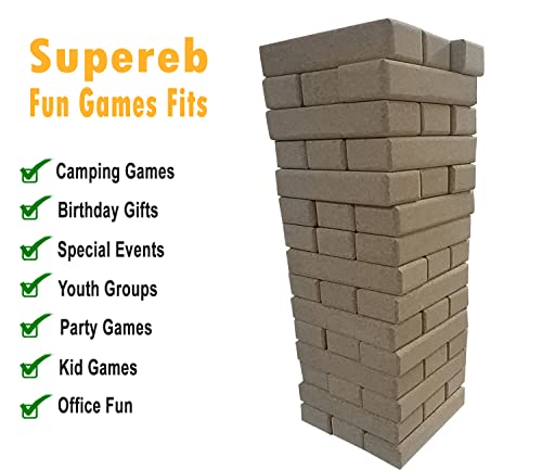 Generic 45-Piece Lightweight Cork Tumbling Tower Set Clear
