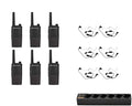 SR-Moto RMM2050 VHF 2 Watt 5 Channel MURS Radio with Headset and Multi Unit Charger 6 Pack