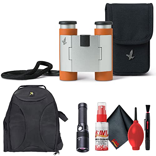SWAROVSKI OPTIK 7x21 CL Curio Compact Binoculars Orange with Backpack, Flashlight & Cleaning Kit