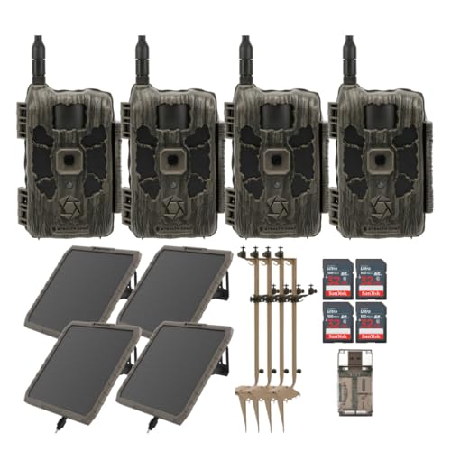 Stealth Cam 40MP Deceptor Max Cellular Trail Camera Bundle with Solar Battery Pack, Mounting Post, 32GB Memory Card, and Card Reader