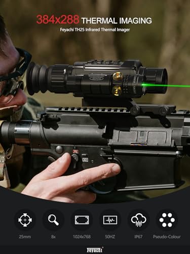 Feyachi Thermal Scope TH-25 384 x 288 Thermal Imaging Scope for Hunting Black