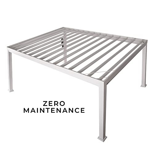 Backyard Discovery Windham 14' x 10' Galvanized Steel Pergola Kit with Shade Sail Canopy White