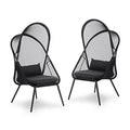 Greemotion USA Alverta 2-Piece Outdoor Foldable Accent Chair Black