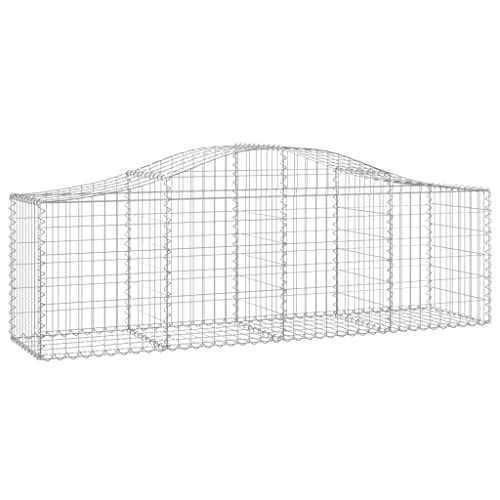Arched Gabion Baskets 4 pcs 78.7"x19.7"x23.6"/31.5" Galvanized Iron - Outdoor & Indoor Self-Watering Planters, White/Black/Others