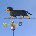 Dachshund Hand Carved & Painted Weathervane Black & Tan 32 Inch
