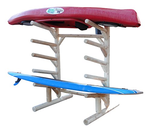 Log Kayak Rack 5 Place 1 Sided SUP Unfinished