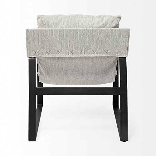 HomeRoots Ash Gray and Black Metal Sling Chair Black