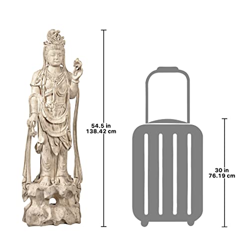 Design Toscano Guan-Yin Patroness of Compassion Outdoor Garden Statue 54" Antique Stone