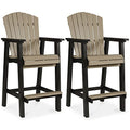 Signature Design by Ashley Fairen Trail 30" HDPE Outdoor Barstool 2 Count Black & Brown