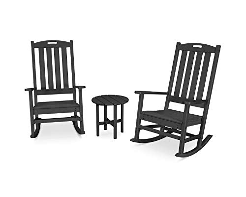 Polywood Nautical Rocking Chair Set Black