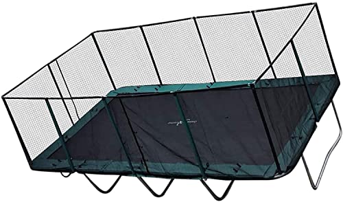 Galactic Xtreme Rectangle Gymnastics Trampoline with Net Enclosure 750lbs Capacity 10x20 Green