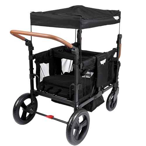 Keenz Duo Stroller Wagon with Canopy 4-Passenger Capacity Black