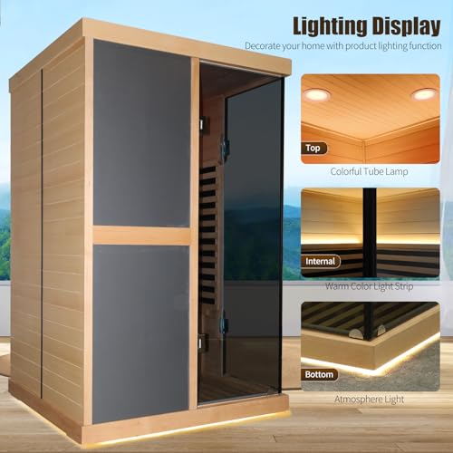 Daleyzay Double V-Shaped Far-Infrared Sauna Room Natural