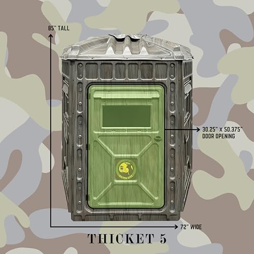 Outta Site Thicket 5-Sided Hunting Blind for 2-3 Persons Hard-Sided Ground Blind - Thicket Oak