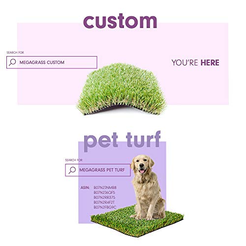 MEGAGRASS 7.5 x 78 Feet Premium Deluxe Realistic Synthetic Turf Rug Green