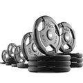 XMark Rubber Coated Olympic Weight Plate Set 395 lb Set