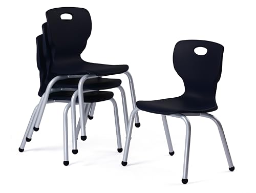 Schooled School Chair and Table Set Height Adjustable Black