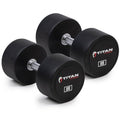 TITAN Urethane Dumbbells 85 LB Pair Black