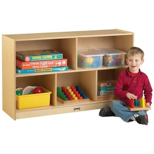 Jonti-Craft Low Single Mobile Storage Unit Shelves Yellow