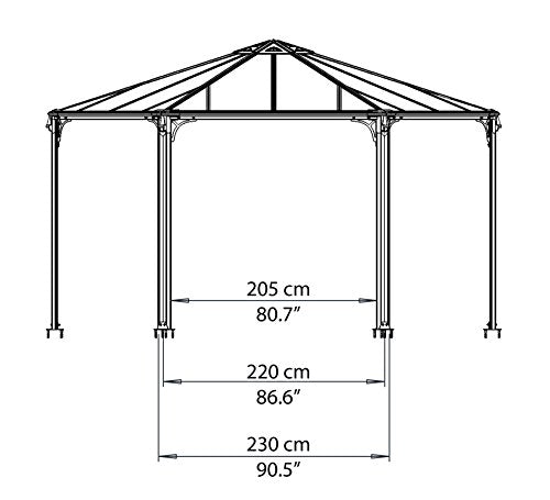 Palram Canopia Monaco 15x13 Hexagon Gazebo Gray