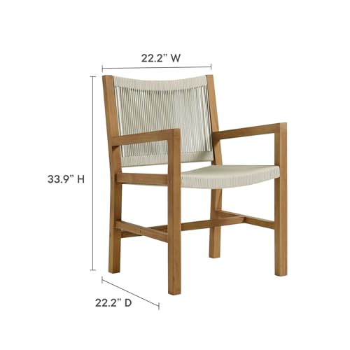 Modway Vienna Outdoor Patio Teak Wood 7-Piece Dining Set Natural Natural