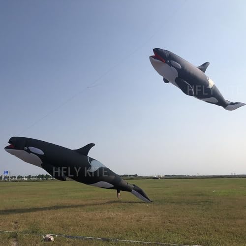 Yingfeida Soft Inflatable Killer Whale Kite Pendant Black