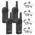 Motorola Solutions DLR1020 Two-Way Digital Business Radio with HKLN4604 PTT Earpiece 4-Pack