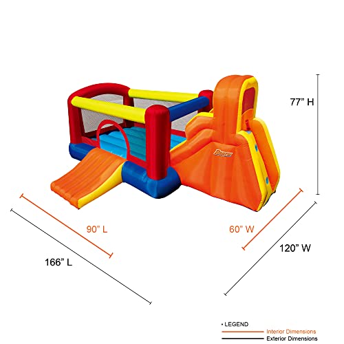 BANZAI Double Slide Backyard Bouncer Inflatable Bounce House Multi
