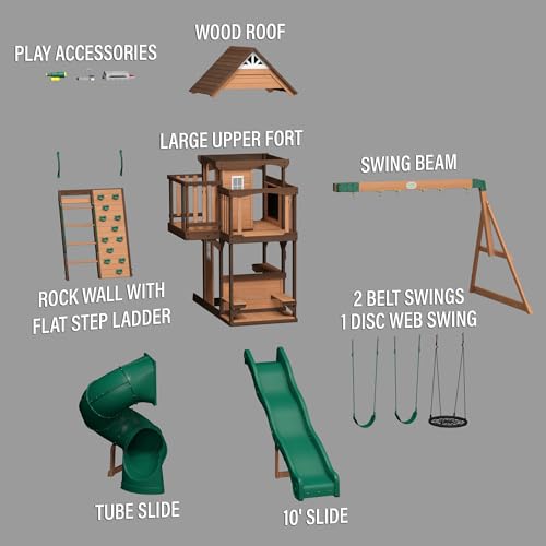Backyard Discovery Cedar Cove Wood Swing Set Light Brown