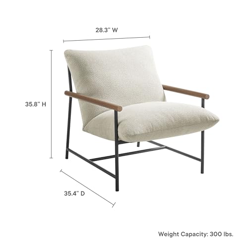 Modway Raya Outdoor Patio Sling Chair and Ottoman Set Ivory